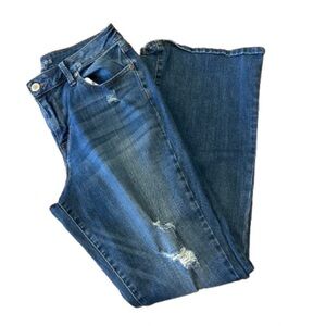 Maurices Women’s Flare Distressed Blue Jeans Size 12 Short